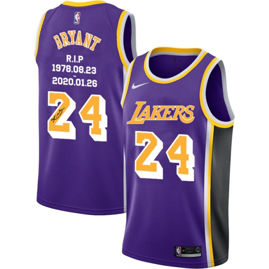 Lakers 24 Kobe Bryant Purple R I P Signature Swingman Jerseys Lakers 24 Kobe Bryant Purple R I P Signature Swingman Jerseys