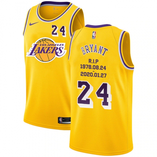 Lakers 24 Kobe Bryant Yellow Nike R I P Swingman Jersey Lakers 24 Kobe Bryant Yellow Nike R I P Swingman Jersey