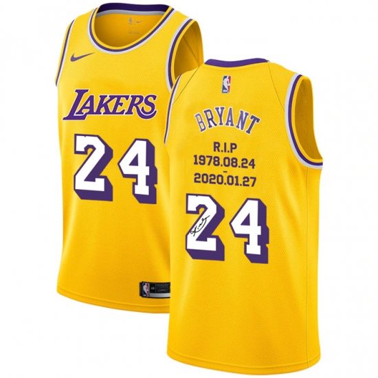Lakers 24 Kobe Bryant Yellow R I P Signature Swingman Jerseys Lakers 24 Kobe Bryant Yellow R I P Signature Swingman Jerseys