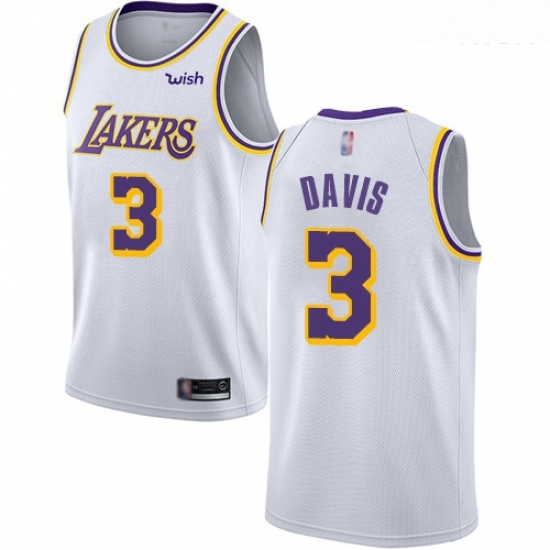 Lakers #3 Anthony Davis White Basketball Swingman Association Edition Jersey Lakers #3 Anthony Davis White Basketball Swingman Association Edition Jersey