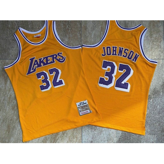 Lakers 32 Magic Johnson Yellow 1984 85 Hardwood Classics Jersey Lakers 32 Magic Johnson Yellow 1984 85 Hardwood Classics Jersey