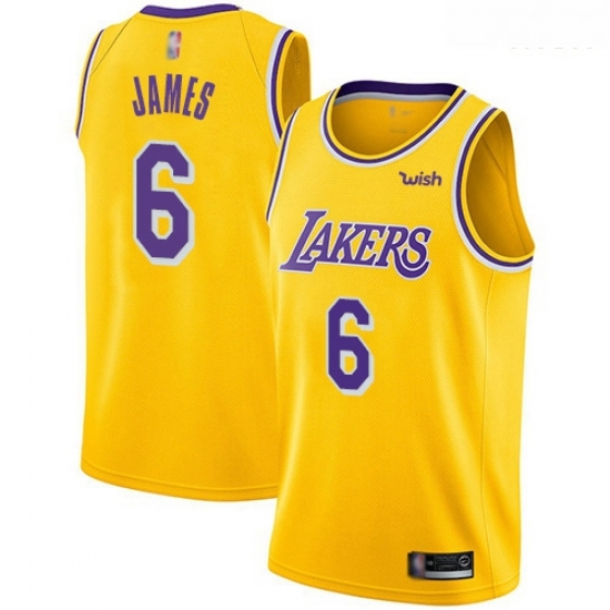 Lakers #6 LeBron James Gold Basketball Swingman Icon Edition Jersey Lakers #6 LeBron James Gold Basketball Swingman Icon Edition Jersey