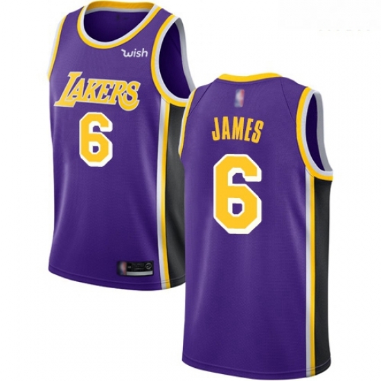Lakers #6 LeBron James Purple Basketball Swingman Statement Edition Jersey Lakers #6 LeBron James Purple Basketball Swingman Statement Edition Jersey