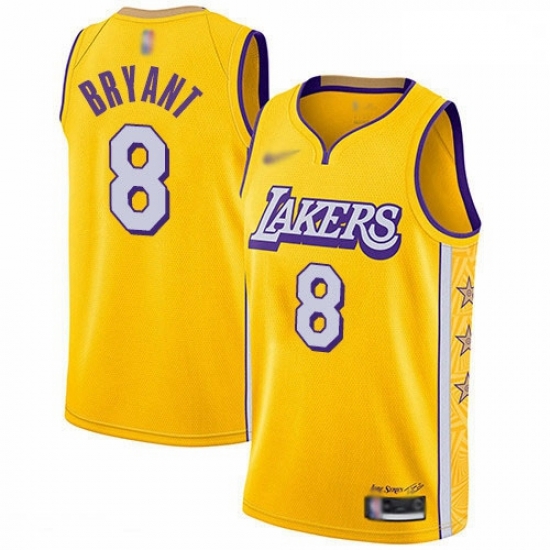 Lakers 8 Kobe Bryant Gold Basketball Swingman City Edition 2019 20 Jersey Lakers 8 Kobe Bryant Gold Basketball Swingman City Edition 2019 20 Jersey