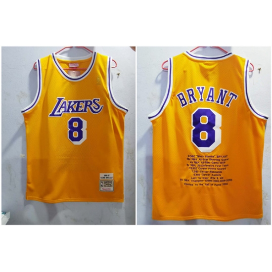 Lakers 8 Kobe Bryant Yellow 1996 97 Hardwood Classics Jersey Lakers 8 Kobe Bryant Yellow 1996 97 Hardwood Classics Jersey