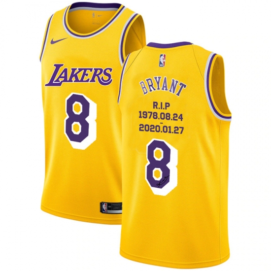 Lakers 8 Kobe Bryant Yellow Nike R I P Swingman Jerseys 5 Lakers 8 Kobe Bryant Yellow Nike R I P Swingman Jerseys 5