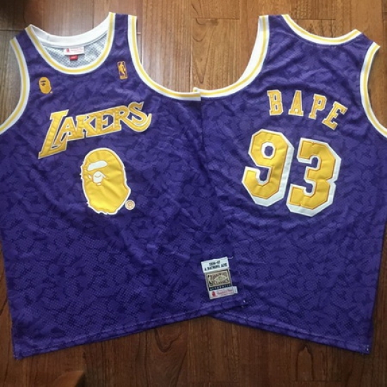 Lakers 93 Bape Purple 1996 97 Hardwood Classics Jersey Lakers 93 Bape Purple 1996 97 Hardwood Classics Jersey