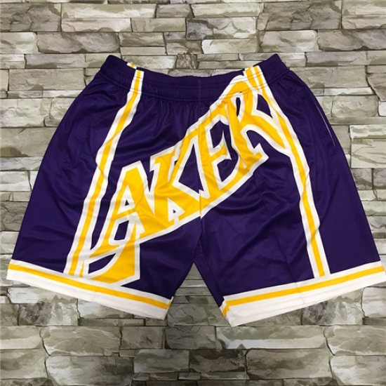 Lakers Purple Black Big Face With Pocket Swingman Shorts Lakers Purple Black Big Face With Pocket Swingman Shorts