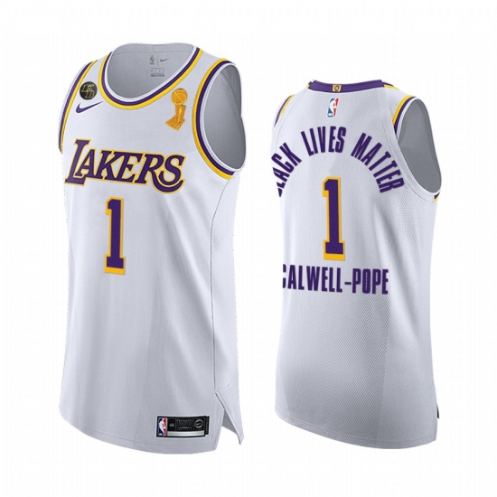 Lakers kentavious caldwell pope white 2020 nba finals champions blm jersey Lakers kentavious caldwell pope white 2020 nba finals champions blm jersey