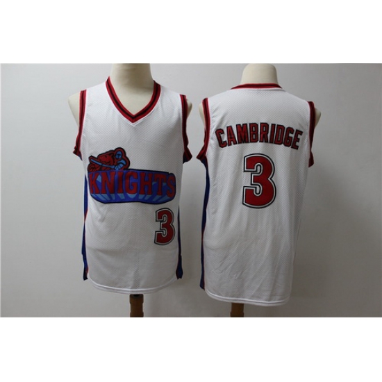 Los Angeles Knights 3 Calvin Cambridge White Movie Basketball Jersey Los Angeles Knights 3 Calvin Cambridge White Movie Basketball Jersey