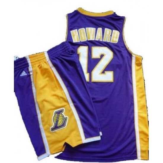 Los Angeles Lakers 12# Dwight Howard Purple Revolution 30 Swingman NBA Jersey & Shorts Suit Los Angeles Lakers 12# Dwight Howard Purple Revolution 30 Swingman NBA Jersey & Shorts Suit