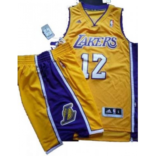 Los Angeles Lakers 12# Dwight Howard Yellow Revolution 30 Swingman NBA Jersey & Shorts Suit Los Angeles Lakers 12# Dwight Howard Yellow Revolution 30 Swingman NBA Jersey & Shorts Suit