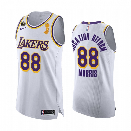 Los Angeles Lakers 2020 NBA Finals Champions Markieff Morris White Education Reform Jersey Association Los Angeles Lakers 2020 NBA Finals Champions Markieff Morris White Education Reform Jersey Association