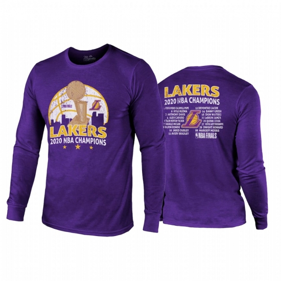 Los Angeles Lakers 2020 NBA Finals Champions Purple Trophy Logo Long Sleeve Tee Los Angeles Lakers 2020 NBA Finals Champions Purple Trophy Logo Long Sleeve Tee