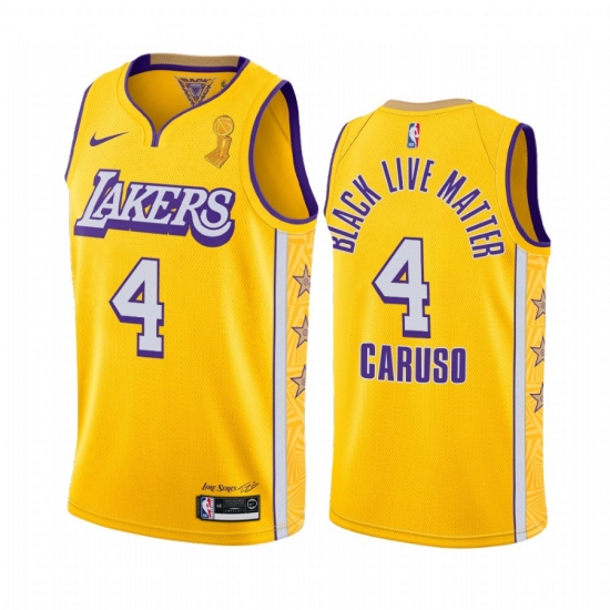 Los Angeles Lakers Alex Caruso 2020 NBA Finals Champions Jersey Gold Social justice Los Angeles Lakers Alex Caruso 2020 NBA Finals Champions Jersey Gold Social justice