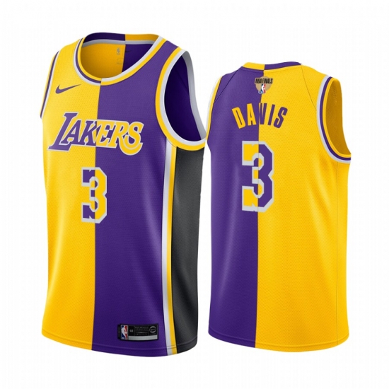 Los Angeles Lakers Anthony Davis 2020 NBA Finals Bound Gold Purple Jersey Split Special Edition Los Angeles Lakers Anthony Davis 2020 NBA Finals Bound Gold Purple Jersey Split Special Edition