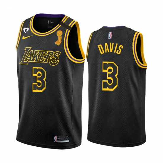 Los Angeles Lakers Anthony Davis 2020 NBA Finals Champions Jersey Black Mamba Inspired Los Angeles Lakers Anthony Davis 2020 NBA Finals Champions Jersey Black Mamba Inspired