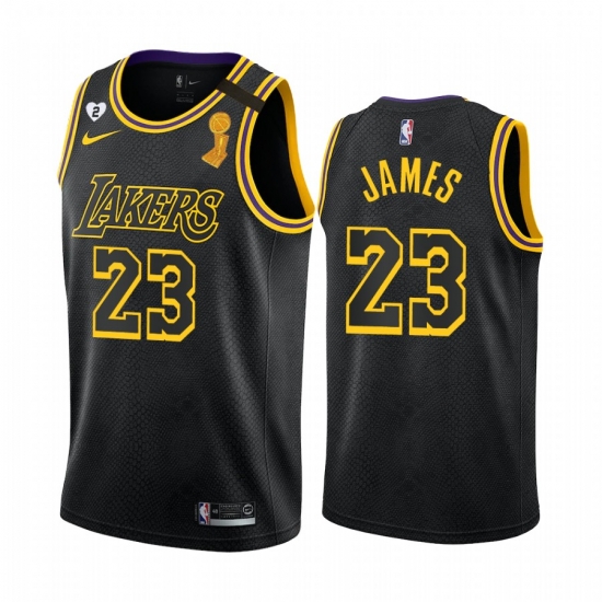 Los Angeles Lakers LeBron James 2020 NBA Finals Champions Jersey Black Mamba Inspired Los Angeles Lakers LeBron James 2020 NBA Finals Champions Jersey Black Mamba Inspired