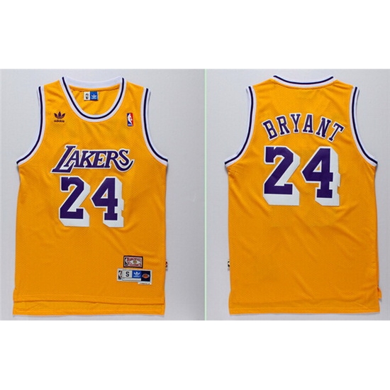 Men Adidas Lakers 24 Kobe Bryant Yellow Throwback NBA Jersey Men Adidas Lakers 24 Kobe Bryant Yellow Throwback NBA Jersey