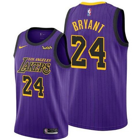 Men Lakers 24 Kobe Bryant Purple strips Nike City Edition Swingman Sponsor Logo Jersey Men Lakers 24 Kobe Bryant Purple strips Nike City Edition Swingman Sponsor Logo Jersey