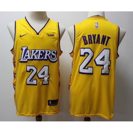 Men Lakers 24 Kobe Bryant Yellow City Edition Jersey Men Lakers 24 Kobe Bryant Yellow City Edition Jersey