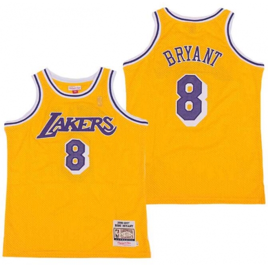 Men Lakers 8 Kobe Bryant Yellow Throwback Stitched NBA Jersey Men Lakers 8 Kobe Bryant Yellow Throwback Stitched NBA Jersey