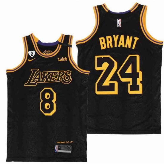 Men Lakers Front 8 Back 24 Kobe Bryant Gigi Bryant Number 2 Patch Black Mabma Edition NBA Jersey Men Lakers Front 8 Back 24 Kobe Bryant Gigi Bryant Number 2 Patch Black Mabma Edition NBA Jersey