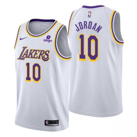 Men Los Angeles Lakers 10 Deandre Jordan White Stitched Jersey Men Los Angeles Lakers 10 Deandre Jordan White Stitched Jersey