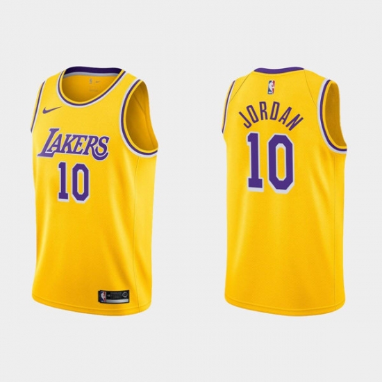 Men Los Angeles Lakers 10 Deandre Jordan Yellow Stitched Jersey Men Los Angeles Lakers 10 Deandre Jordan Yellow Stitched Jersey
