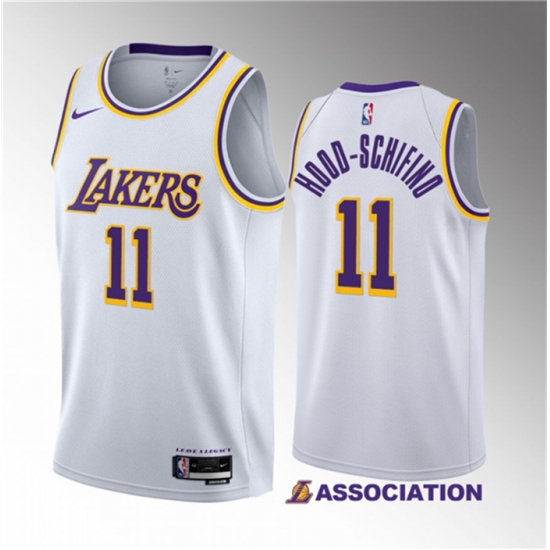 Men Los Angeles Lakers 11 Jalen Hood Schifino White 2023 Draft Association Edition Stitched Basketball Jersey Men Los Angeles Lakers 11 Jalen Hood Schifino White 2023 Draft Association Edition Stitched Basketball Jersey