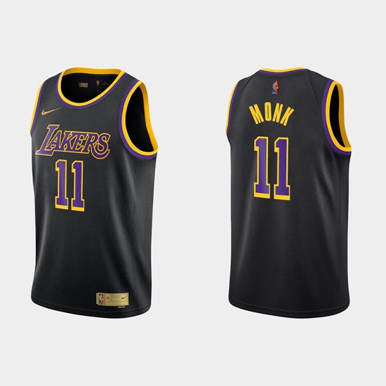 Men Los Angeles Lakers 11 Malik Monk Black Stitched Jersey Men Los Angeles Lakers 11 Malik Monk Black Stitched Jersey