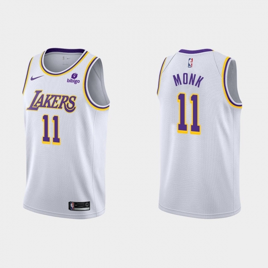 Men Los Angeles Lakers 11 Malik Monk White Stitched Jersey Men Los Angeles Lakers 11 Malik Monk White Stitched Jersey