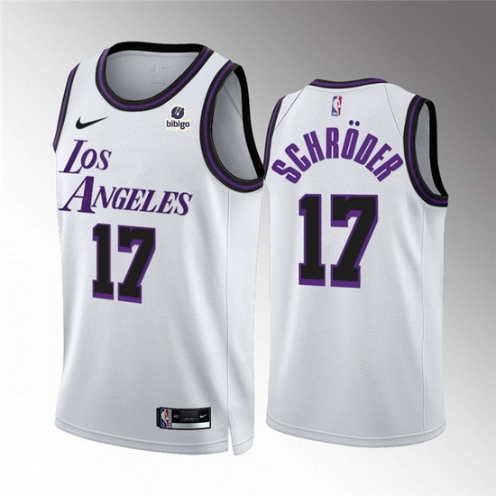 Men Los Angeles Lakers 17 Dennis Schroder White City Edition Stitched Basketball Jersey Men Los Angeles Lakers 17 Dennis Schroder White City Edition Stitched Basketball Jersey