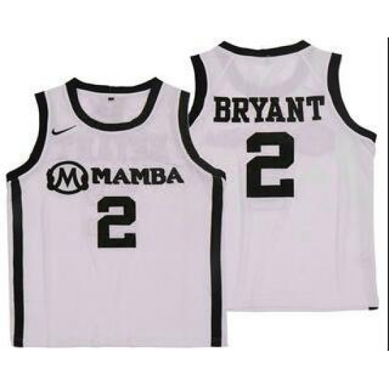 Men Los Angeles Lakers 2 Kobe Bryant Mamba White Stitched NBA Jersey Men Los Angeles Lakers 2 Kobe Bryant Mamba White Stitched NBA Jersey