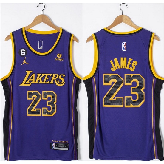 Men Los Angeles Lakers 23 LeBron James Purple With NO 6 Patch Stitched Basketball Jersey Men Los Angeles Lakers 23 LeBron James Purple With NO 6 Patch Stitched Basketball Jersey