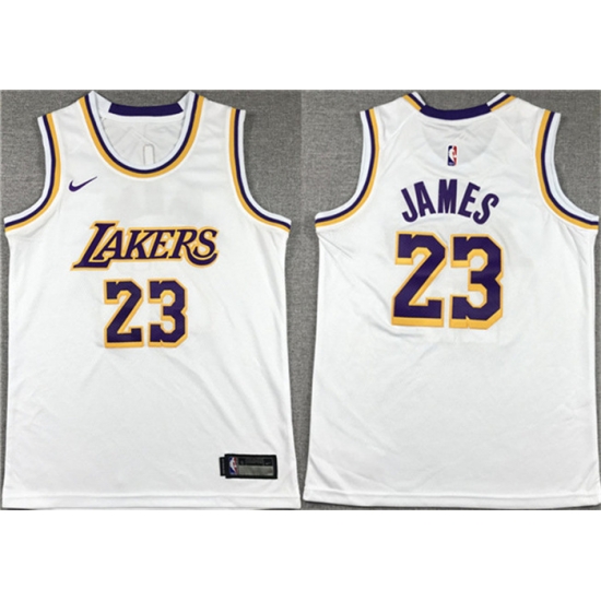 Men Los Angeles Lakers 23 LeBron James White Stitched Basketball Jersey Men Los Angeles Lakers 23 LeBron James White Stitched Basketball Jersey