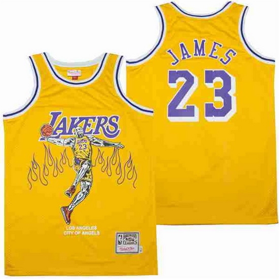 Men Los Angeles Lakers 23 LeBron James yellow skeleton Stitched Jerseys Men Los Angeles Lakers 23 LeBron James yellow skeleton Stitched Jerseys