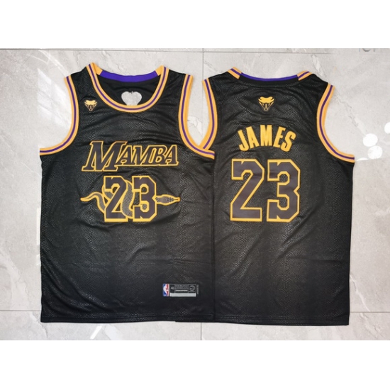 Men Los Angeles Lakers 23 Lebron James Black Mamba Swingman Jersey Men Los Angeles Lakers 23 Lebron James Black Mamba Swingman Jersey