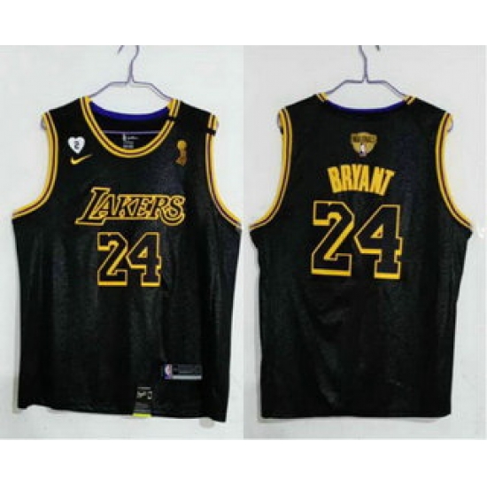 Men Los Angeles Lakers 24 Kobe Bryant Black 2020 NBA Finals Champions Nike City Edition Stitched Jersey Men Los Angeles Lakers 24 Kobe Bryant Black 2020 NBA Finals Champions Nike City Edition Stitched Jersey