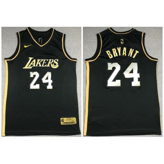 Men Los Angeles Lakers 24 Kobe Bryant Black Gold 2021 Nike Swin Men Los Angeles Lakers 24 Kobe Bryant Black Gold 2021 Nike Swin