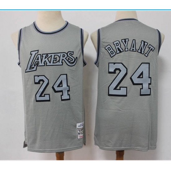 Men Los Angeles Lakers 24 Kobe Bryant Grey Throwback Stitched Basketball Jersey Men Los Angeles Lakers 24 Kobe Bryant Grey Throwback Stitched Basketball Jersey