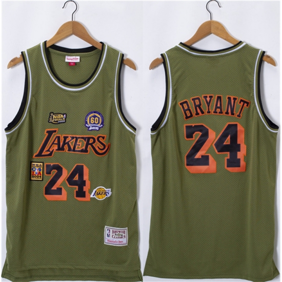 Men Los Angeles Lakers 24 Kobe Bryant Olive Salute Stitched Basketball Jersey Men Los Angeles Lakers 24 Kobe Bryant Olive Salute Stitched Basketball Jersey