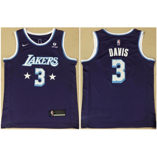 Men Los Angeles Lakers 3 Anthony Davis Bibigo Purple City Edition Stitched Jersey Men Los Angeles Lakers 3 Anthony Davis Bibigo Purple City Edition Stitched Jersey
