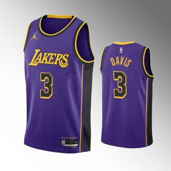 Men Los Angeles Lakers 3 Anthony Davis Statement Edition Purple Stitched Basketball Jersey Men Los Angeles Lakers 3 Anthony Davis Statement Edition Purple Stitched Basketball Jersey