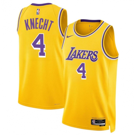 Men Los Angeles Lakers 4 Dalton Knecht Yellow 2024 Draft Icon Edition Stitched Basketball Jersey Men Los Angeles Lakers 4 Dalton Knecht Yellow 2024 Draft Icon Edition Stitched Basketball Jersey