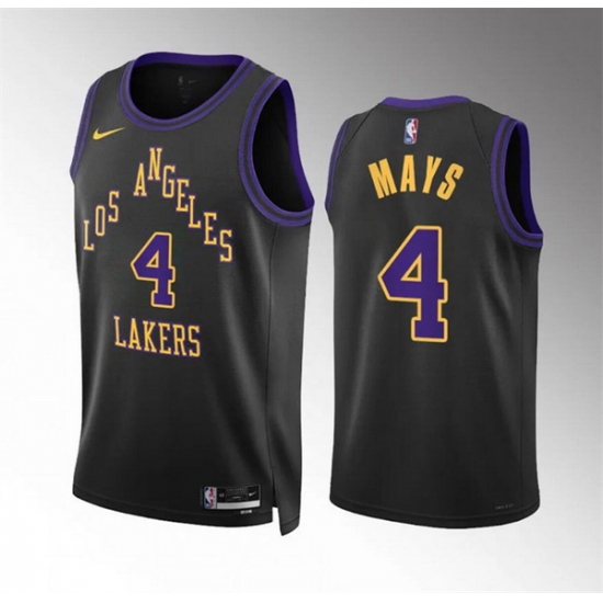 Men Los Angeles Lakers 4 Skylar Mays Black 2023 24 City Edition Stitched Basketball Jersey Men Los Angeles Lakers 4 Skylar Mays Black 2023 24 City Edition Stitched Basketball Jersey