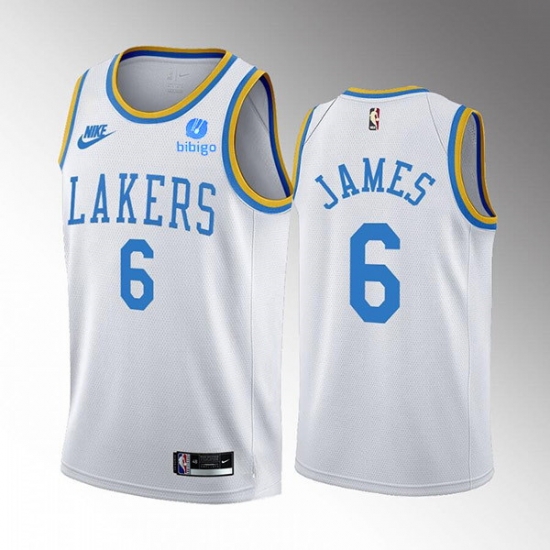 Men Los Angeles Lakers 6 LeBron James 2022 23 White Classic Edition Stitched Basketball Jersey Men Los Angeles Lakers 6 LeBron James 2022 23 White Classic Edition Stitched Basketball Jersey