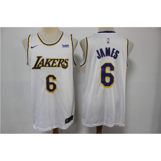 Men Los Angeles Lakers 6 LeBron James White Stitched Basketball Jersey Men Los Angeles Lakers 6 LeBron James White Stitched Basketball Jersey