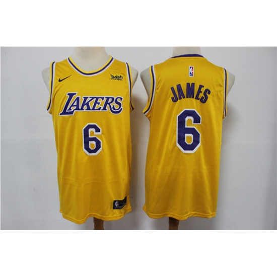 Men Los Angeles Lakers 6 LeBron James Yellow Stitched Basketball Jersey Men Los Angeles Lakers 6 LeBron James Yellow Stitched Basketball Jersey