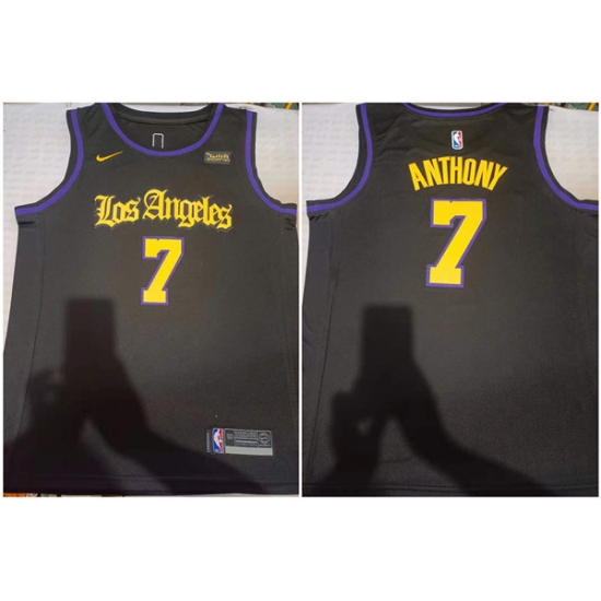 Men Los Angeles Lakers 7 Carmelo Anthony Black Stitched Basketball Jersey Men Los Angeles Lakers 7 Carmelo Anthony Black Stitched Basketball Jersey